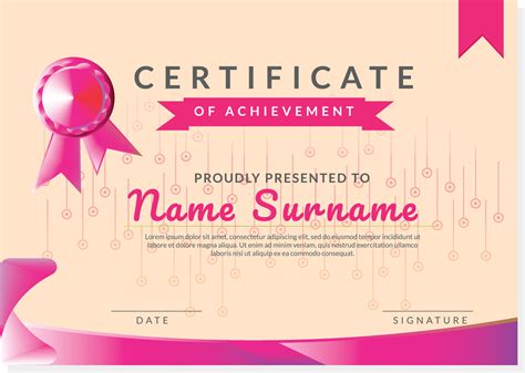 Beauty Certificate Template with pink color shape. suitable for beauty Award 24596129 Vector Art ...