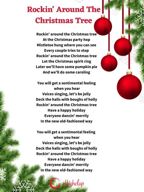 Rockin' Around the Christmas Tree | Christmas songs lyrics, Christmas lyrics, Christmas carols ...