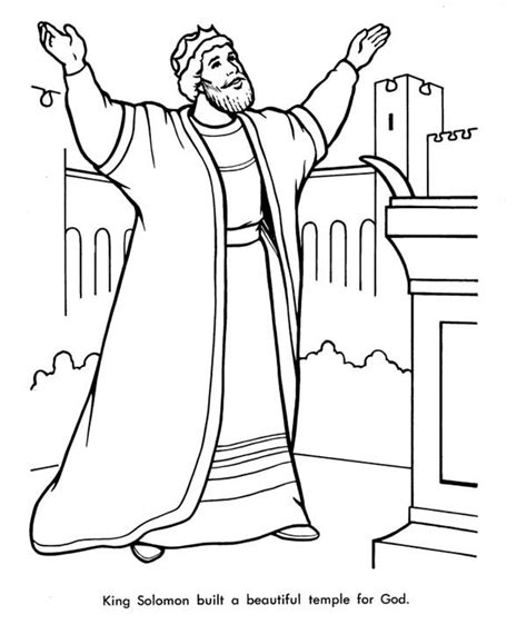 King Solomon Built a Beautiful Temple fro God Coloring Page - NetArt