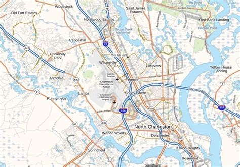 Charleston International Airport Map, South Carolina