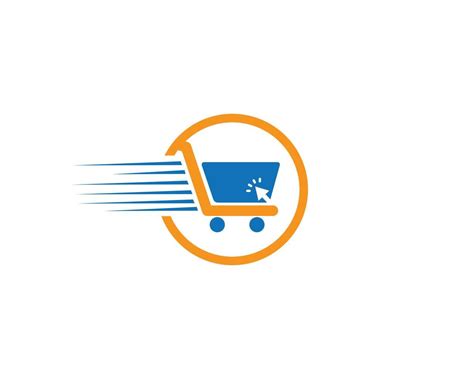 Online Shopping Trolley Click And Collect Order Vector Logo Design Template. 11401535 Vector Art ...