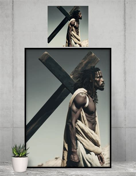 Downloadable Art of Black Jesus and His Cross by African - Etsy