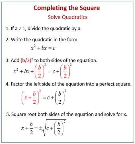 Completing The Square Worksheet – E Street Light