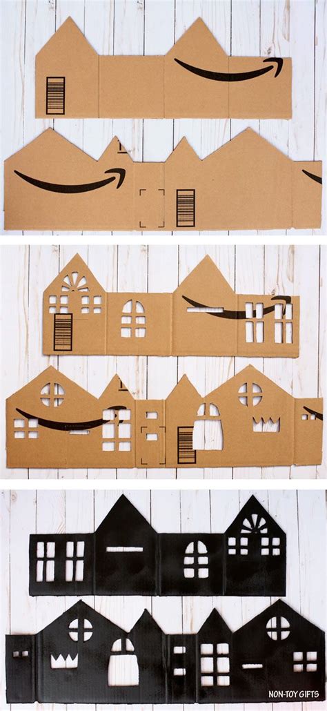 Cardboard Haunted House Luminaries to Make for Halloween | Halloween ...