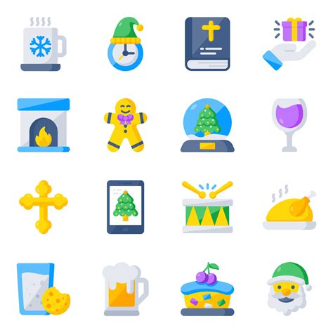 Pack of Xmas Flat Icons 15196872 Vector Art at Vecteezy