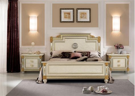 Glossy Ivory Luxury Queen Bedroom Set 3P Liberty Night ESF Made in ...