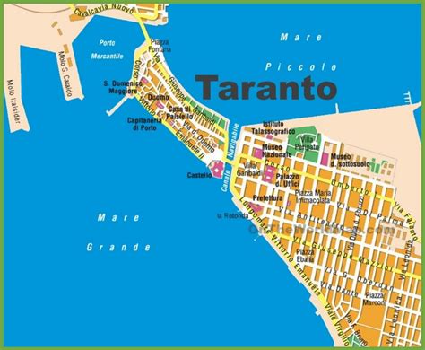 Taranto tourist map