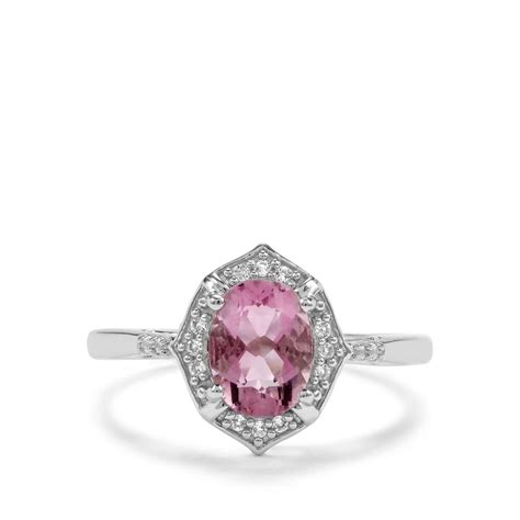 Natural Pink Fluorite Ring with White Topaz in Sterling Silver 1.60cts | IRWM50 | Gemporia