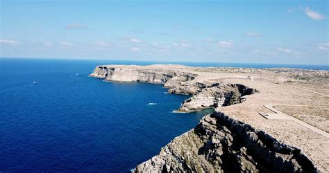 Aerial view of the island of Lampedusa, Sicily, Italy with ...