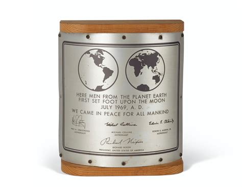 LUNAR PLAQUE – NASA test model for the Apollo 11 commemorative lunar ...