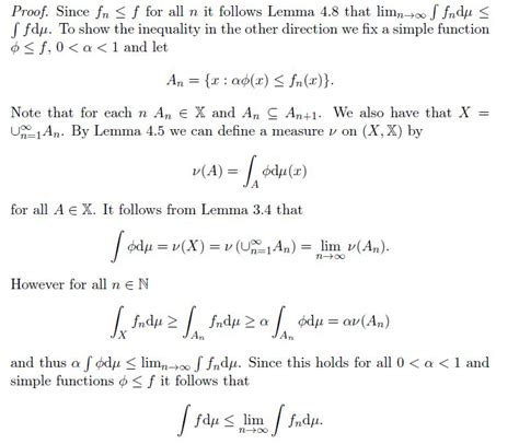 measure theory - Proof of Monotone convergence theorem. - Mathematics ...