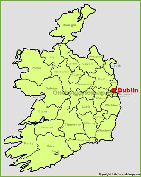 Dublin location on the Ireland map - Ontheworldmap.com