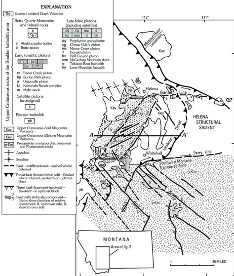 Tectonic map of the Boulder batholith area showing major plutonic units... | Download Scientific ...