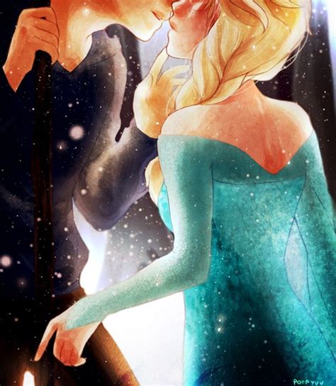 Kiss? - Elsa & Jack Frost Fan Art (36847927) - Fanpop