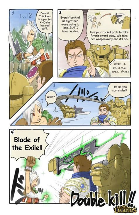 Comic Lolz finalist - samochan Report Garen and Blitzcrank for feeding. League Memes, League Of ...