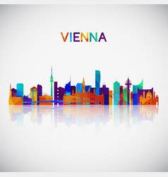 Vienna skyline and landmarks silhouette Royalty Free Vector