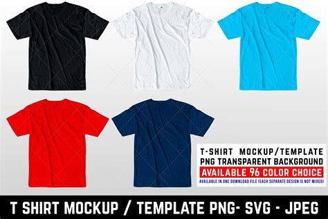 T shirt Mockup Png Sublimation, T shirt Template 96 Color