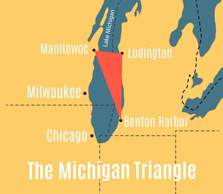 Shematic Vector Map Of The Lake Michigan Triangle Stock Illustration - Download Image Now - iStock