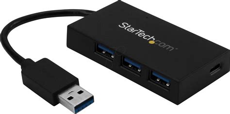 ST HB30A3A1CSFS: USB 3.0, 4-poorts USB-A-hub, 3x USB-A 1x USB-C, zwart bei reichelt elektronik