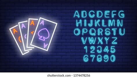 Ace Cards Neon Sign Diamond Club Stock Vector (Royalty Free) 1374478256 | Shutterstock