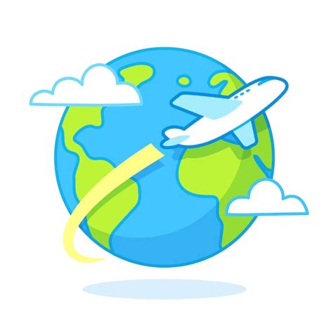 Premium Vector | Cartoon airplane travel