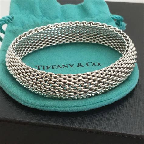 Tiffany & Co Sterling Silver Somerset Mesh Weave Bangle | Etsy