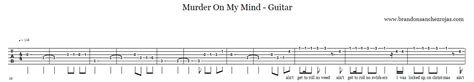 MURDER ON MY MIND - GUITAR TAB Sheets