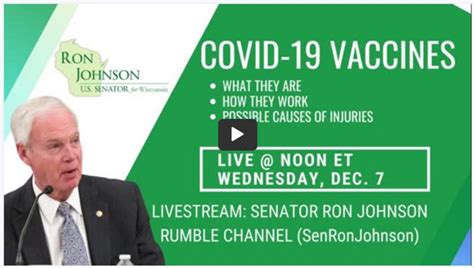 Sen. Ron Johnson Roundtable Discussion: COVID-19 Vaccines & the Current ...