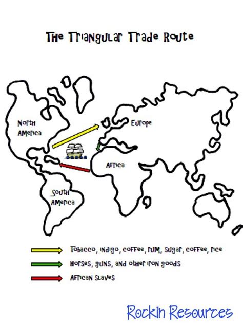 Maps | Africa And The Trans-Atlantic Slave Trade - Triangular Trade Map Printable | Printable Maps