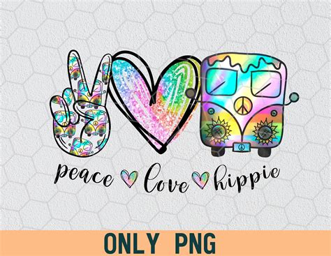 Peace Love Hippie Hippie Hippie PNG PNG File Digital | Etsy