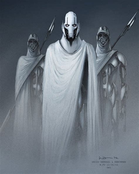 General Grievous and Henchmen (Magnaguard) concept art by Warren Fu. : StarWars