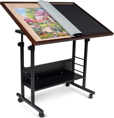 Becko US 36"x26" Jigsaw Puzzle Table Puzzle Board with Cover, Large Tilting Puzzle Table with ...