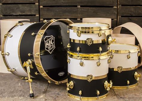 SJC Custom Drums White and Black kit! Special One of A Kind Custom!! | Drums artwork, Drums ...