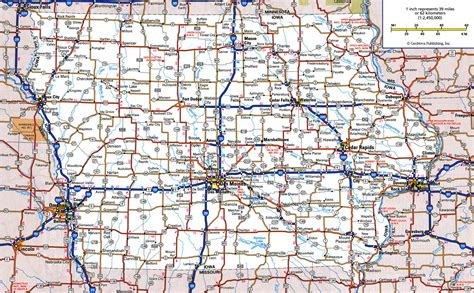 Iowa Map With Cities And Towns Printable