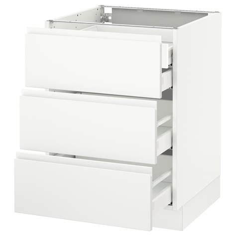 SEKTION base cabinet w/3 fronts & 4 drawers, white Maximera/Voxtorp ...