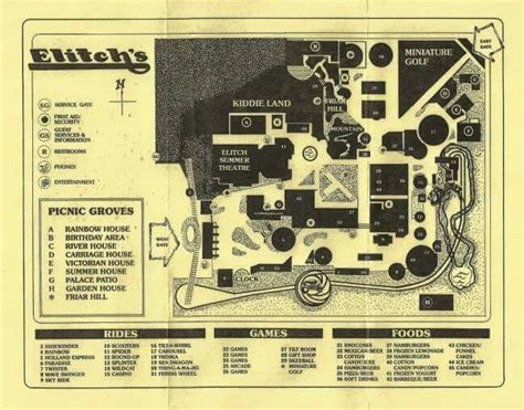 A rare detailed map of Elitch Gardens...b♡ | Denver history, Rocky mountains, Rainbow house