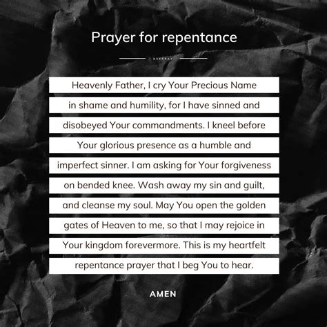 Prayer for repentance and forgiveness – AvePray