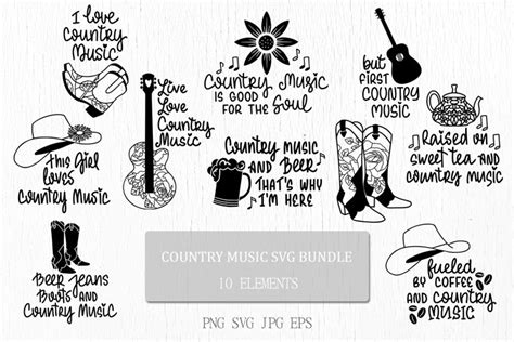 Country Music Svg | Lyrics, Coffee, Quotes | Design Bundles