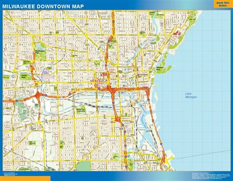 Milwaukee downtown biggest wall map | Biggest wall maps of the world.