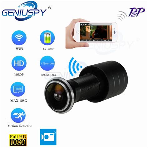 Door Eye Hole Security 1080P HD H.264 1.78mm Lens Wide Angle FishEye CCTV Network Mini Peephole ...