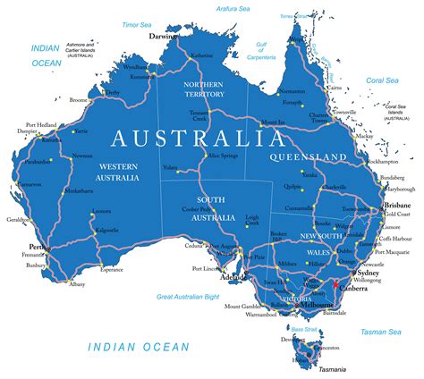 Australia Map - Guide of the World