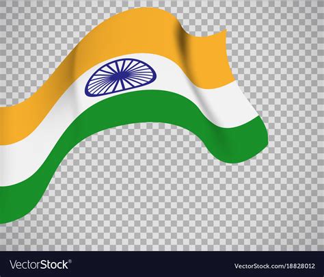 Indian flag on transparent background Royalty Free Vector