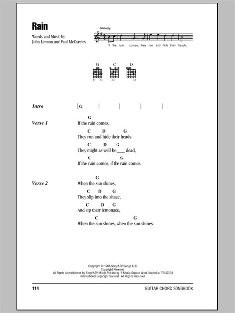 Rain by The Beatles - Guitar Chords/Lyrics - Guitar Instructor