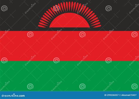 Malawi Flag. African Country. Republic of Malawi Stock Illustration - Illustration of black ...