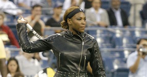 Great Outfits in Fashion History: Serena Williams in a Studded Leather Jacket at the 2004 US ...