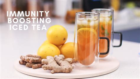 Immunity Boosting Iced Tea | Lemon Ginger & Turmeric Tea - YouTube
