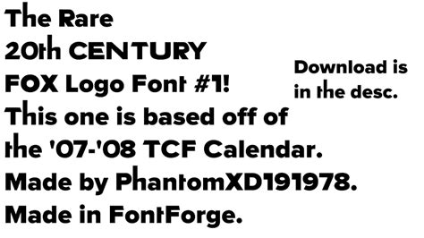 The Rare 20th Century Fox Font #1! by PhantomXD191978 on DeviantArt