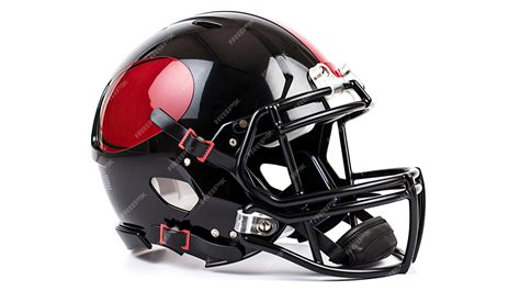 Premium AI Image | A red black American football helmet isolated on white background football ...