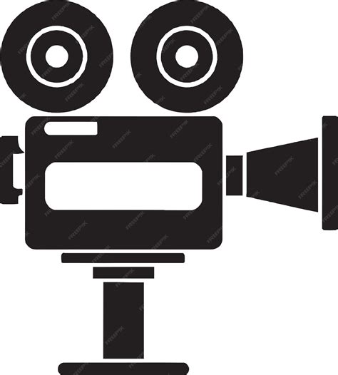 Premium Vector | A black and white image of a movie camera.