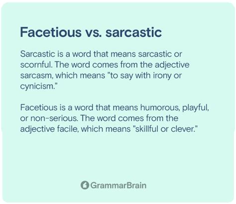 Facetious vs Sarcastic (Differences, Definitions, Examples of Use) | GrammarBrain